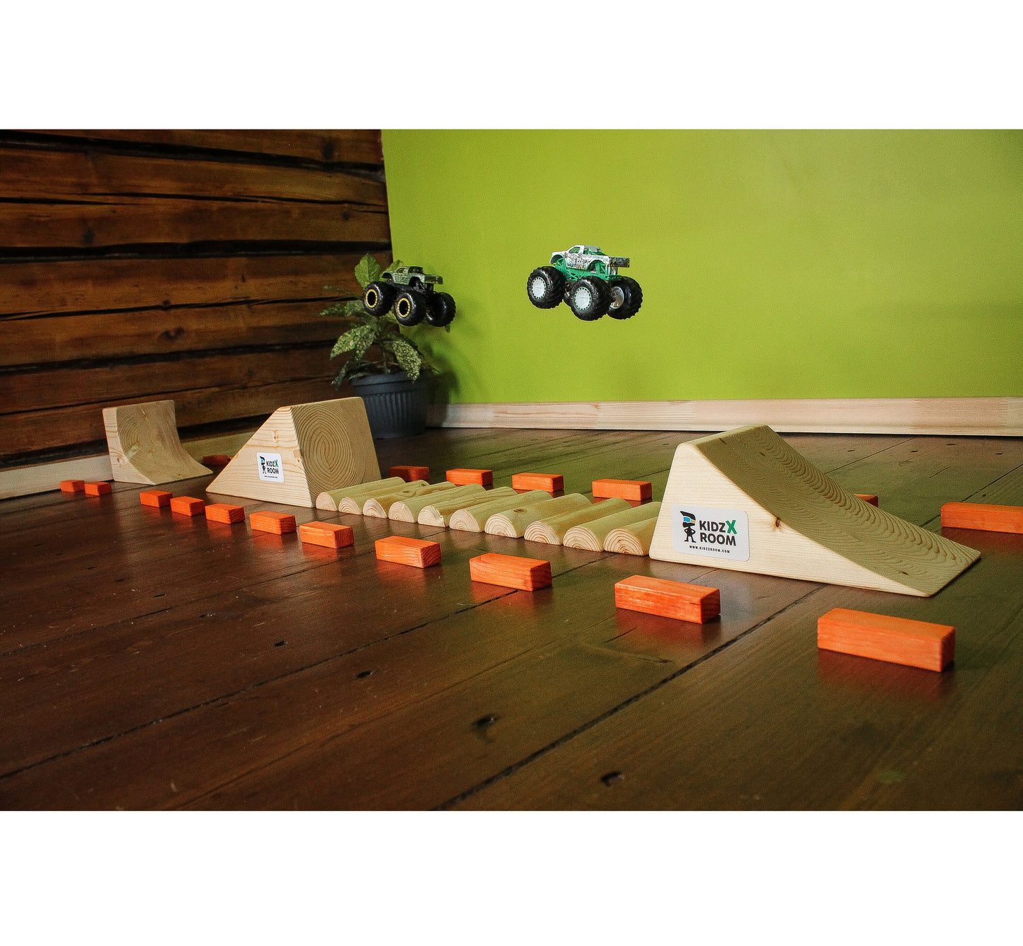 Hot Wheels Monster Jam, Wooden Monster Truck Racing Track, Jumps For Hot Wheels Truck, Christmas Gift For Kids 2022, Monster Jam Toys