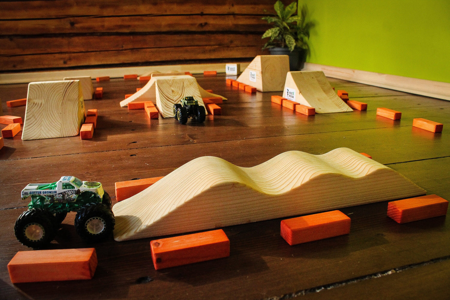 Hot Wheels Monster Jam, Wooden Monster Truck Racing Track, Jumps For Hot Wheels Truck, Christmas Gift For Kids 2022, Monster Jam Toys